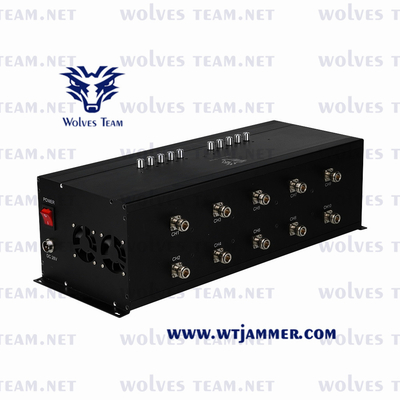 Jammer do sinal do telefone celular de 10 faixas construído na bateria para DCS CDMA 3G 4G 5G da G/M PCS