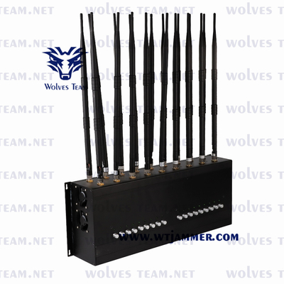 16 faixas completas do jammer do sinal do telefone celular das antenas ajustáveis para GPS WIFI 3G 4G 5G