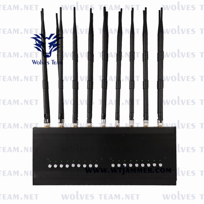 16 faixas completas do jammer do sinal do telefone celular das antenas ajustáveis para GPS WIFI 3G 4G 5G
