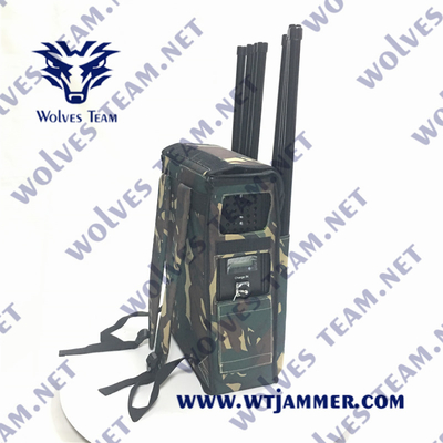 Jammer portátil exterior impermeável do zangão do UAV do sinal do RF GPS WIFI da defesa da proteção do VIP do poder superior