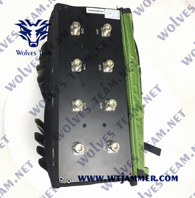Jammer portátil exterior impermeável do zangão do UAV do sinal do RF GPS WIFI da defesa da proteção do VIP do poder superior