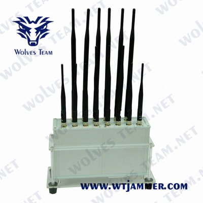 Temp de funcionamento -20℃ do jammer do telefone celular das faixas do Desktop 16 ao jammer do sinal da G/M 3G 4G 5G do jammer do sinal do telefone celular 50℃