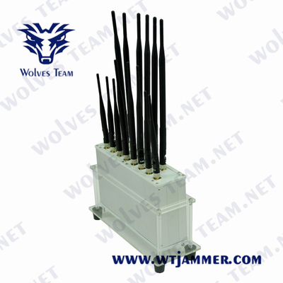 Temp de funcionamento -20℃ do jammer do telefone celular das faixas do Desktop 16 ao jammer do sinal da G/M 3G 4G 5G do jammer do sinal do telefone celular 50℃