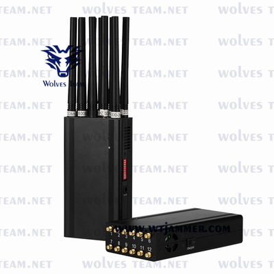 Jammer sem fio do sinal 16 do VHF Handheld da frequência ultraelevada de GPS L1/L2/L5 Lojack WiFi do jammer do sinal da G/M 5G do telefone celular das faixas