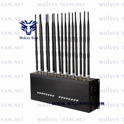 Poder superior ajustável toda a frequência ultraelevada GPS 3G 4G 5G do VHF do jammer 42W WIFI do sinal do telefone celular