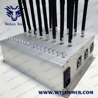 Poder superior ajustável toda a frequência ultraelevada GPS 3G 4G 5G do VHF do jammer 42W WIFI do sinal do telefone celular