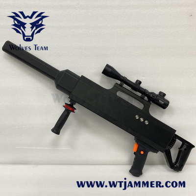 forma Handheld da arma do jammer de GPS do anti zangão do UAV 45w construída na bateria