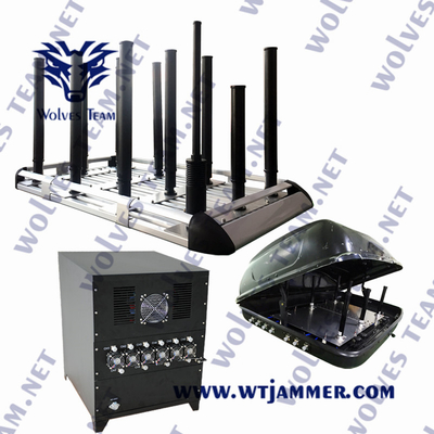 Jammer até 2000M do zangão de WIFI GPS do veículo do poder superior 350W anti