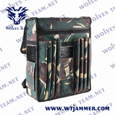 Mochila poderosa Jammer de celular portátil UHF VHF GSM 3G DCS 4G 5G Cobertura de interferência de sinal 100m