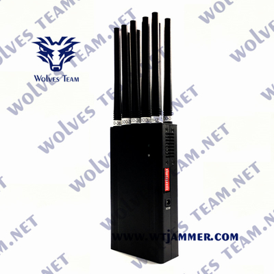 Jammer Handheld até 20M For Cell Phone do sinal da G/M de 10 faixas