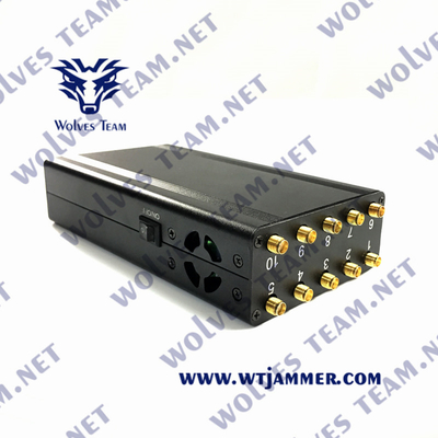 Jammer Handheld até 20M For Cell Phone do sinal da G/M de 10 faixas