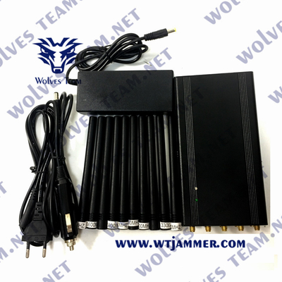 Jammer Handheld até 20M For Cell Phone do sinal da G/M de 10 faixas