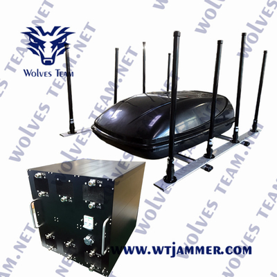 Radiofrequência completa da faixa do jammer impermeável do sinal do veículo 1300Watt