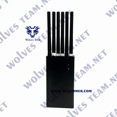 Uma comunicação sem fio do sinal Handheld do jammer de Wifi de 6 antenas