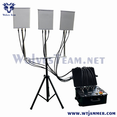 300M Alta Potência Portátil 8 Canais Militar Drone Telefone Celular Bomba Jammer de sinal