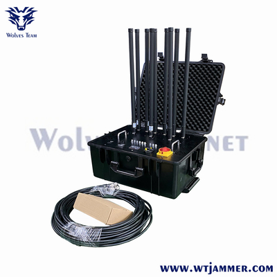 300M Alta Potência Portátil 8 Canais Militar Drone Telefone Celular Bomba Jammer de sinal