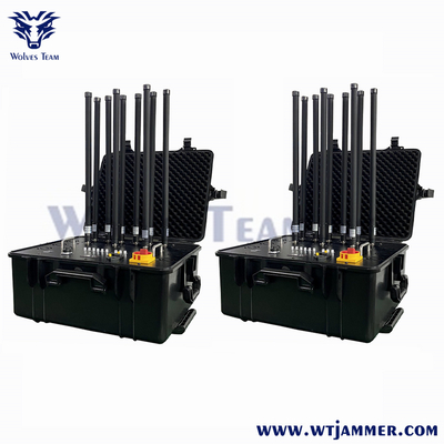 300M Alta Potência Portátil 8 Canais Militar Drone Telefone Celular Bomba Jammer de sinal