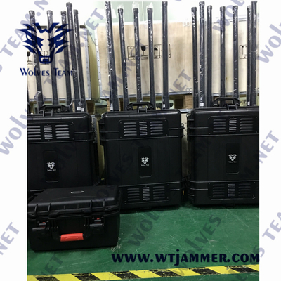 100 Watt Portátil 4 Bandas Drone Jammer de sinal IP65 impermeável GPSL1 WIFI2.4G WIFI5.8G Jammer de sinal