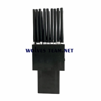 Bloqueador de sinal RF portátil para celular GSM 3G 4G 5G com 16 antenas e 16W, bloqueia Wifi, GPS, uhf e vhf, alcance de até 25 metros