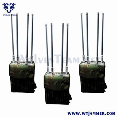 comprar Mochila militar WIFI2.4G WIFI5.8G RF400/900MHz GPSL1 Jammer Anti UAV Drone jammer online manufacture