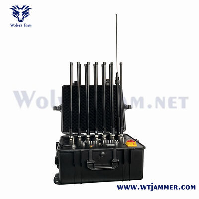 comprar 20C a 60C Distância de operação Anti-drone Jammer Com controle remoto sem fio e Omni Antenna para a neutralização de drones online manufacture