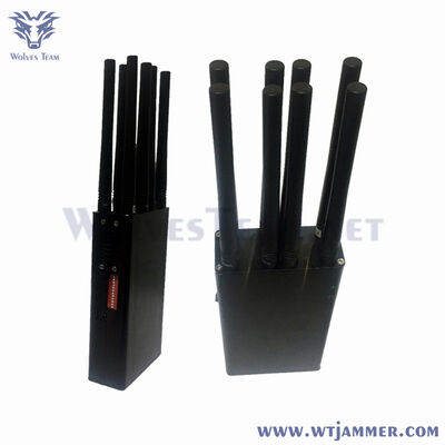 comprar 8 Antenas Interruptor de sinal portátil com bloqueador de GPS WiFi 2G/3G/4G/5G de banda completa e bateria embutida Fabricação em linha