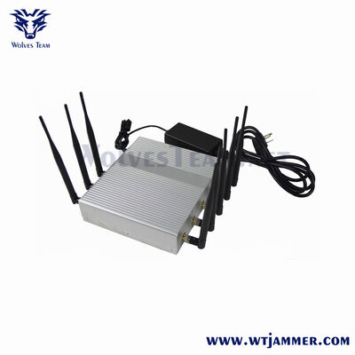 comprar 8 antenas High-Power Desktop Signal Jammer, Fixado Full-Band 2G / 3G / 4G / 5G WiFi GPS Blocker com Adaptador AC Fabricação em linha