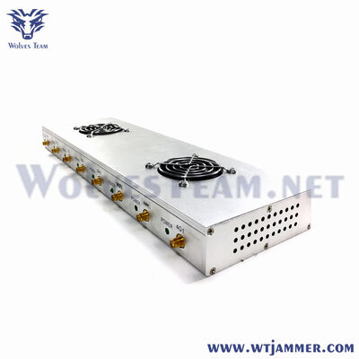 comprar Ventiladores de resfriamento duplos do jammer RF de 8 canais de estilo industrial prateado para operação contínua e uso anti-rastreamento Fabricação em linha