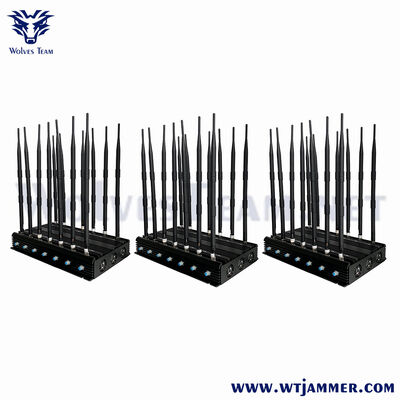 comprar Jammer de sinal de alta potência de 12 antenas | Bloqueia sinais 2G/3G/4G/5G, WiFi, GPS e drones Fabricação em linha