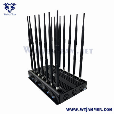 comprar Jammer de sinal de alta potência de 12 antenas | Bloqueia sinais 2G/3G/4G/5G, WiFi, GPS e drones Fabricação em linha