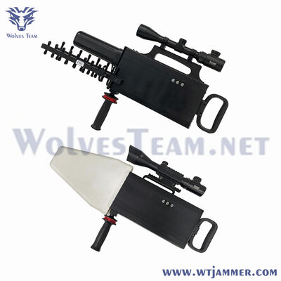 comprar Pistola de interferência anti-drone portátil profissional - Bloqueador de sinal de UAV direcional com visão óptica Fabricação em linha