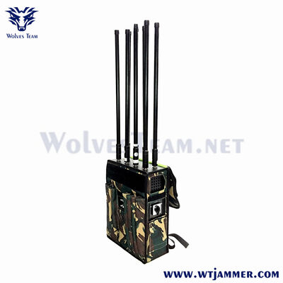 comprar Jammer de sinal de mochila de 8 antenas para GPS e WIFI e blindagem anti-drone e anti-IED Fabricação em linha
