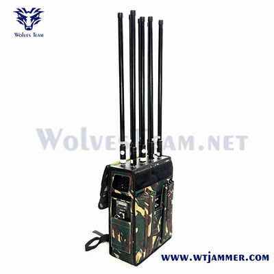 comprar Interceptor de sinal de mochila RF de alta potência de 8 bandas para GPS e WIFI e blindagem anti-drone e anti-IED Fabricação em linha
