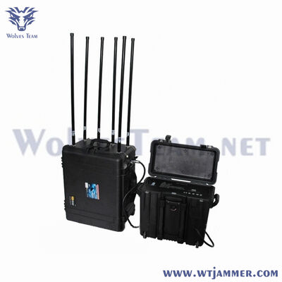 comprar 6 projeto portátil do alojamento do cerco do metal do jammer do sinal do poder superior das faixas 480W Fabricação em linha