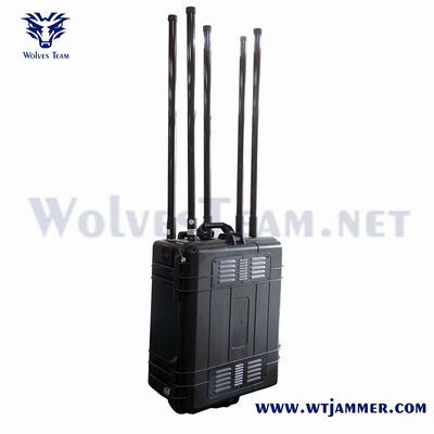 comprar 7 Bandas 350W Brief Case Portable Signal Jammer 30-200M Distância de proteção Fabricação em linha