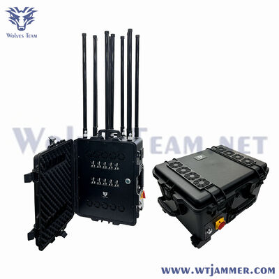 comprar Caixa de carrinho de 10 canais 80W bloqueador de sinal portátil de banda completa para proteção de privacidade externa Fabricação em linha