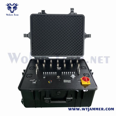 comprar 8 canais 400W de alta potência Bloco de interferência de sinal de mala 2G / 3G / 4G / WiFi / GPS Fabricação em linha