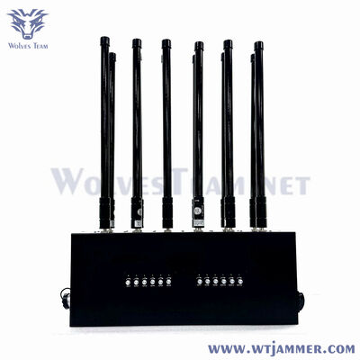 comprar 6 canais 300W Desktop Signal Jammer, alcance de bloco até 100m para 2G / 3G / 4G / 5G / WiFi / GPS Fabricação em linha