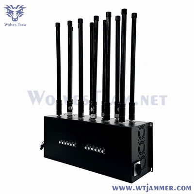 comprar 12 canais 600W Full Band Desktop Signal Jammer, alcance de bloqueio até 200m para todos os sinais sem fio Fabricação em linha