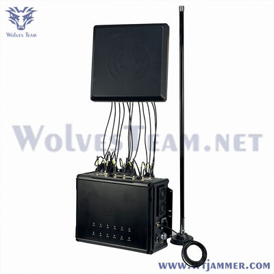 comprar 12 bandas de mala tipo anti-drone jammer com antenas direcionais, 1000m alcance de proteção Fabricação em linha