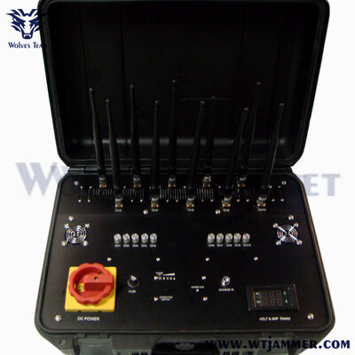 comprar Jammer de drone de alta potência de 350 W, montagem em rack IP65 à prova d'água com ventilador e rodízios Fabricação em linha
