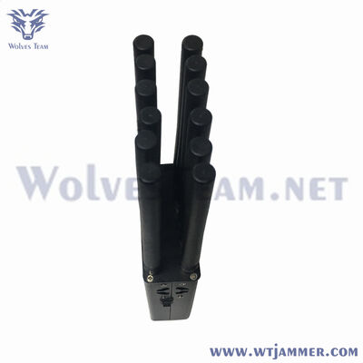 Comprar 12 bandas selecionáveis 12W de mão 3G 4G 5G controle remoto telefone móvel Wifi Jammer de sinal para salas confidenciais Fabricação em linha