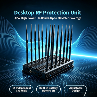 Comprar 42W 14 Canais Bloqueador de Sinal de Mesa com Antena Omnidirecional para Bloqueio de Sinal Celular Fabricação em linha