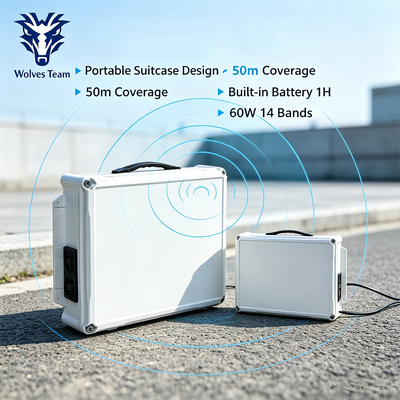 Comprar 60W 14-Canal Bloqueador de Sinal de Mesa com Antena Omnidirecional para Interferência Abrangente de RF Fabricação em linha