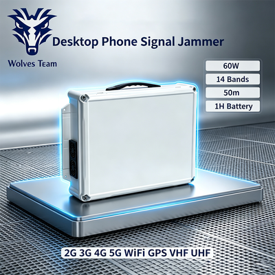 Comprar 60W 14 Bandas Bloqueador de Sinal de Mesa com Bateria Embutida para Bloqueio RF de Banda Completa Fabricação em linha
