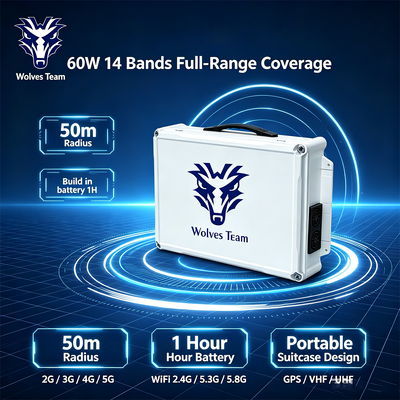 Comprar Bloqueador de Sinal de Mesa de 60W e 14 Canais com Antena Omnidirecional para Segurança de Sala de Conferências Fabricação em linha