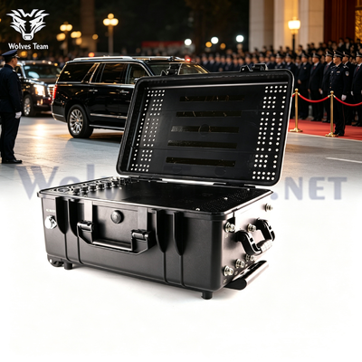 Comprar 300-500M 10 Band Trolley Case Signal Jammer Portable Counter‑Drone Blocker for Temporary High Profile High Security Events Fabricação em linha