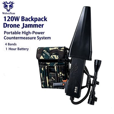 Comprar 120W 4-Band UAV Jammer com Implantação Rápida para Operações Táticas e Neutralização de Drones Fabricação em linha