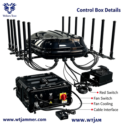 Comprar 1400W 14 canais IP65 resistente à água interferência de sinal RF freqüência Bloqueador para 5G GPS WiFi UHF VHF Fabricação em linha