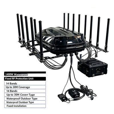 Comprar 1400W 14 Canais IP65 à Prova d'Água Fixed Signal Jammer para Segurança Externa Fabricação em linha
